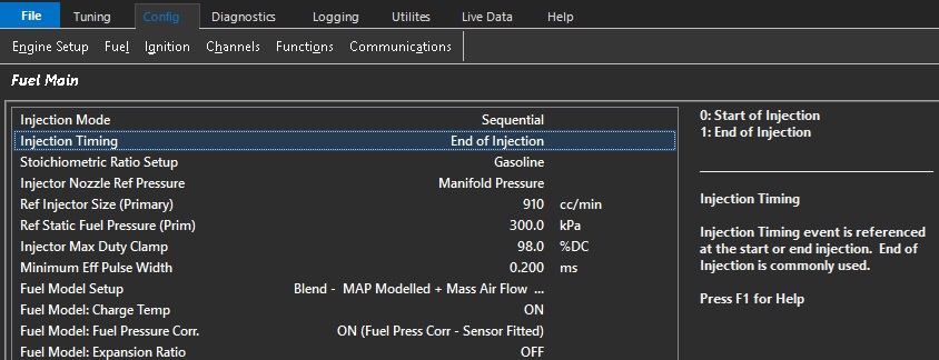 Injection Timing Primary